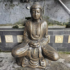 Large Outdoor Garden Thai Buddha Statue - Antique Gold - 96cm