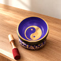 Large Yin & Yang Tibetan Singing Bowl Set - White and Purple 14cm