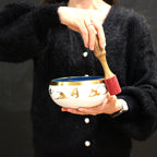 Large Yoga Moves Tibetan Singing Bowl Set - White and Blue 14cm