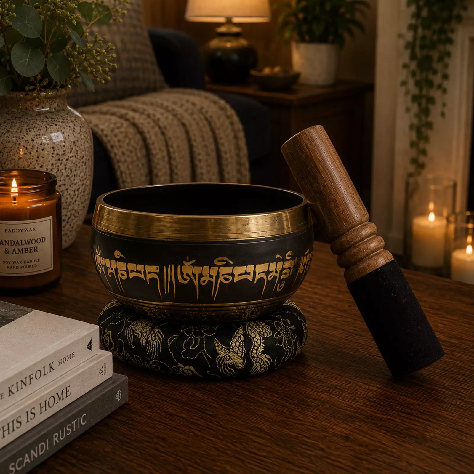 Lotus Flower Singing Bowl Gift Set - 9cm