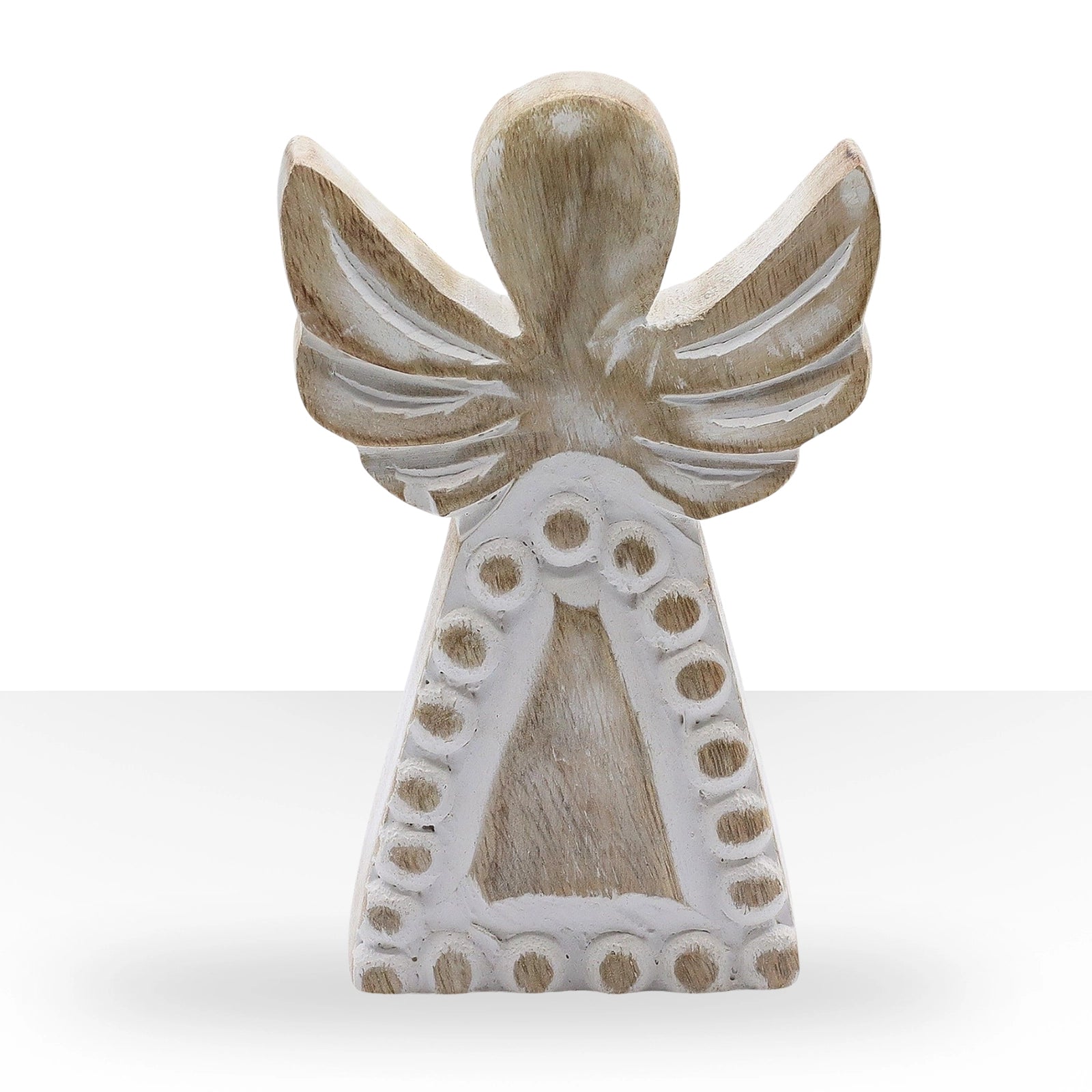 Mango Wood Angel - Whitewash