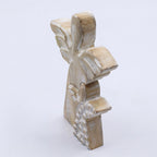 Mango Wood Angel in Angel - Whitewash
