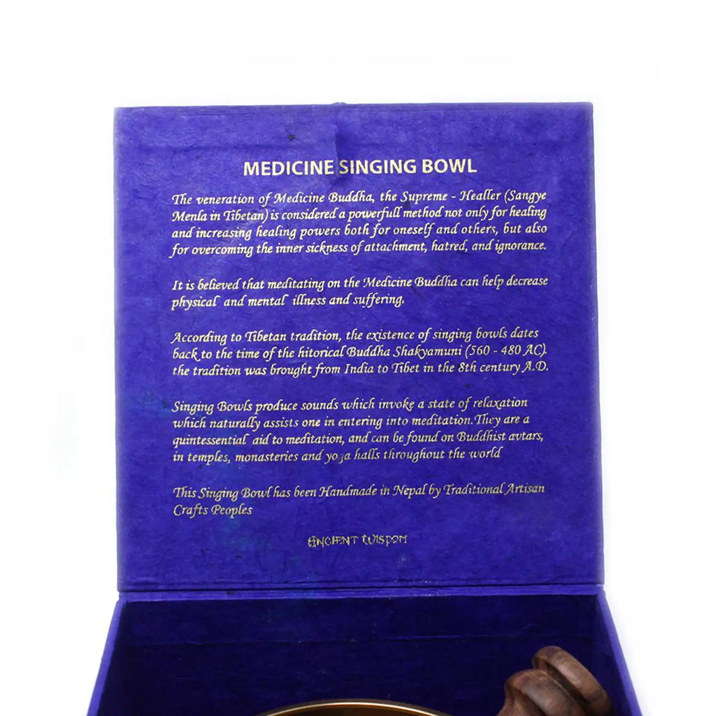 Medicine Buddha Singing Bowl Gift Set - 10cm