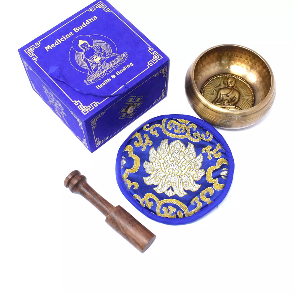 Medicine Buddha Singing Bowl Gift Set - 10cm