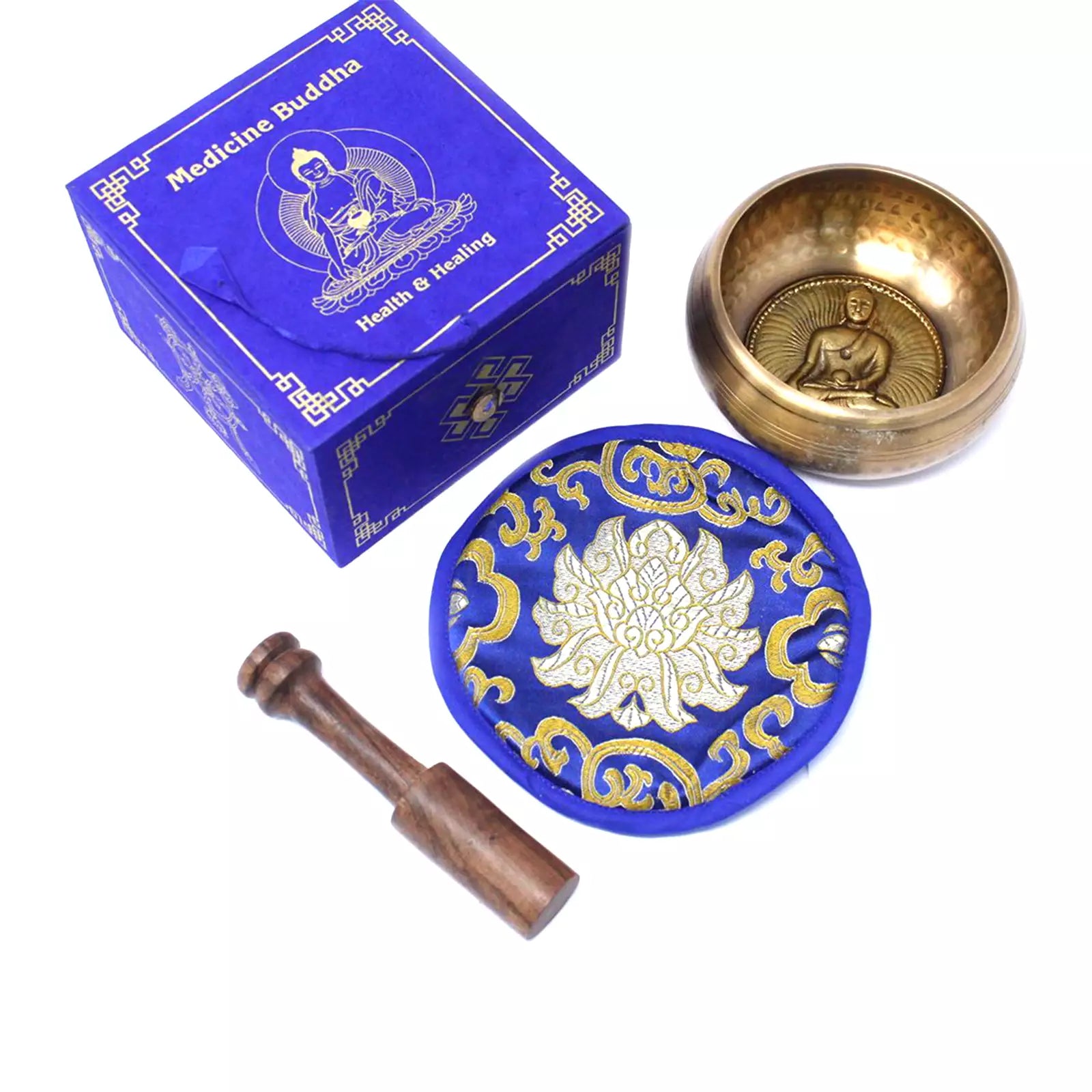 Medicine Buddha Singing Bowl Gift Set - 10cm