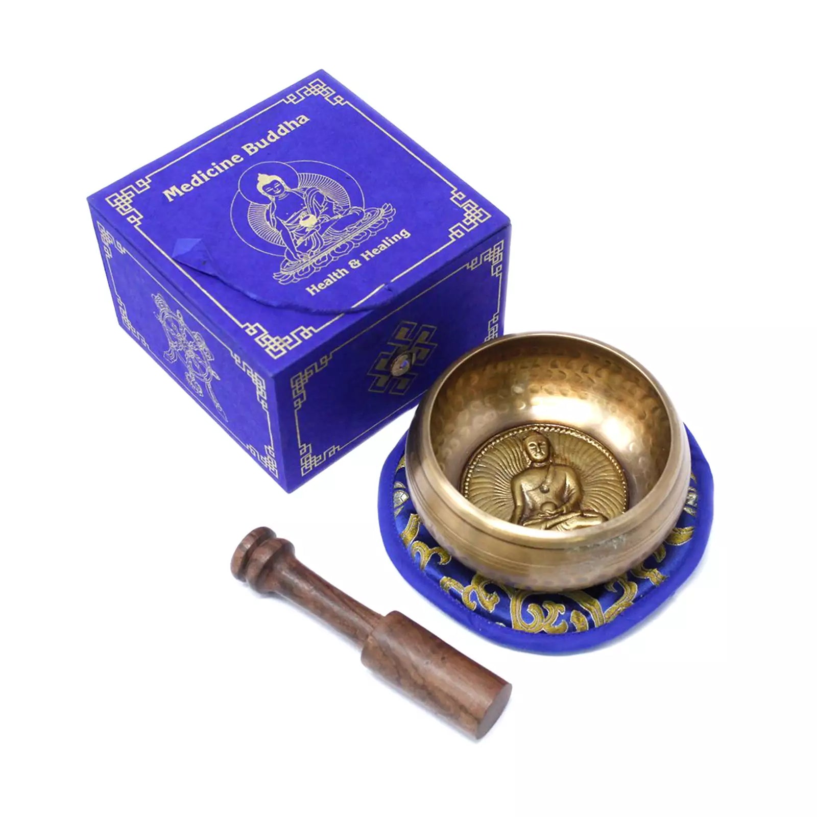 Medicine Buddha Singing Bowl Gift Set - 10cm