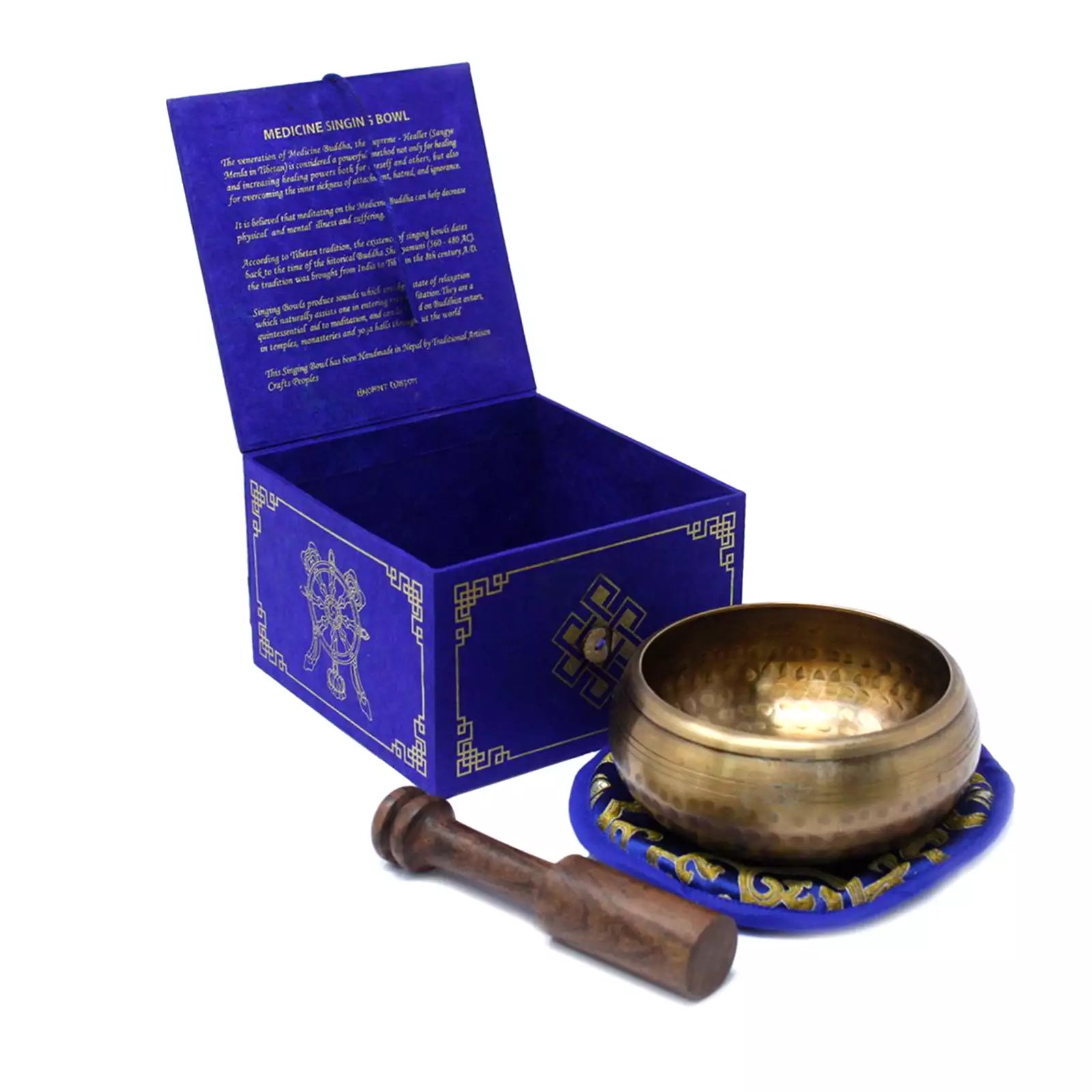 Medicine Buddha Singing Bowl Gift Set - 10cm