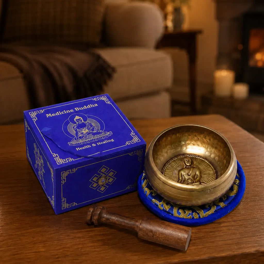 Medicine Buddha Singing Bowl Gift Set - 10cm