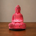 Meditation Buddha Soft Glow Light Lamp Cherry Crackle - Oval Stand