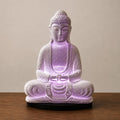 Meditation Buddha Soft Glow Light Lamp Lavender Crackle - Oval Stand