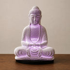 Meditation Buddha Soft Glow Light Lamp Lavender Crackle - Oval Stand
