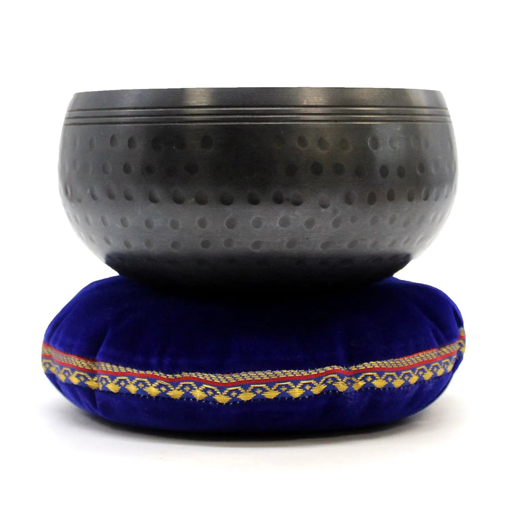 Medium Black Beaten Tibetan Singing Bowl - 15cm