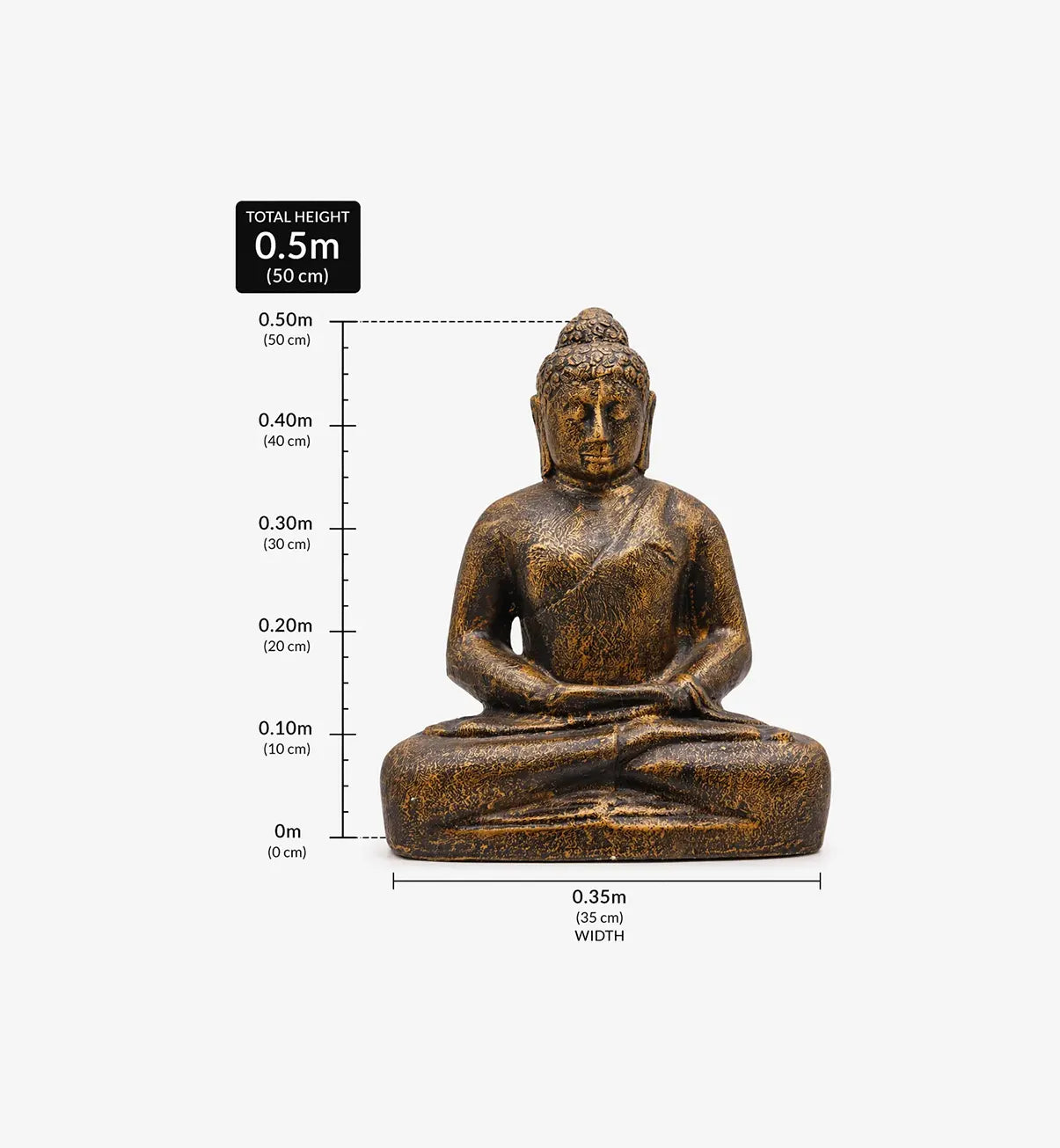 Medium Buddha Classic Antique Gold - 0.5m