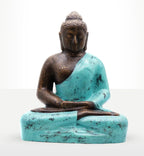 Medium Buddha Classic Turquoise & Stone - 0.5m features a hand-carved Buddha statue with a serene pose, combining turquoise and stone textures for elegant Buddha decor.