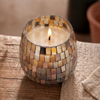 Medium Glass Jar Decorative Scented Candles - Amber Mosaic