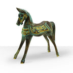 Medium Gold & Turquoise Horse 25 cm