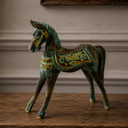 Medium Gold & Turquoise Horse 25 cm