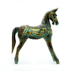 Medium Gold & Turquoise Horse 25 cm