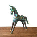 Medium Gold & Turquoise Horse 25 cm