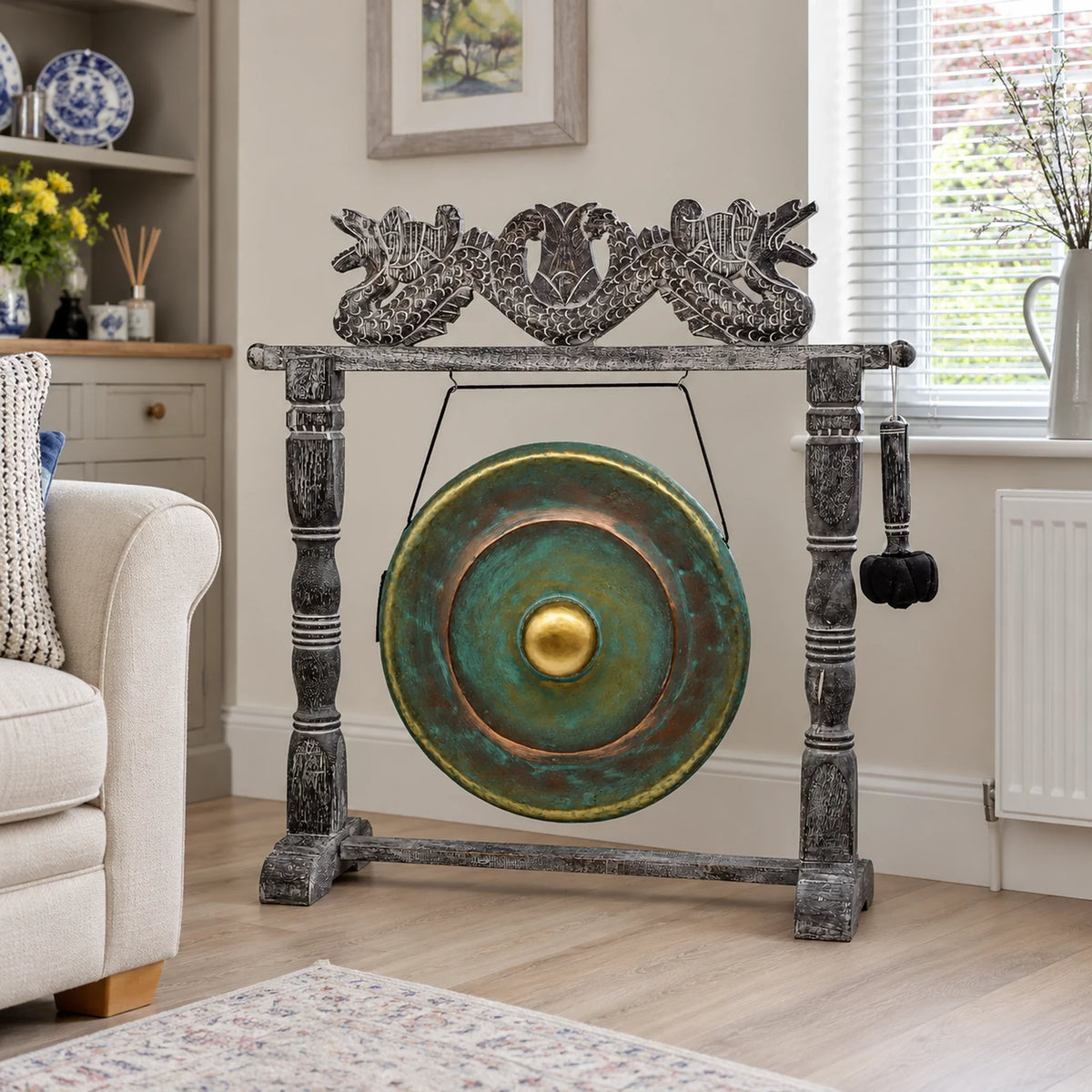 Medium Healing Gong in Wooden Stand, 50cm, Greenwash in a British study.