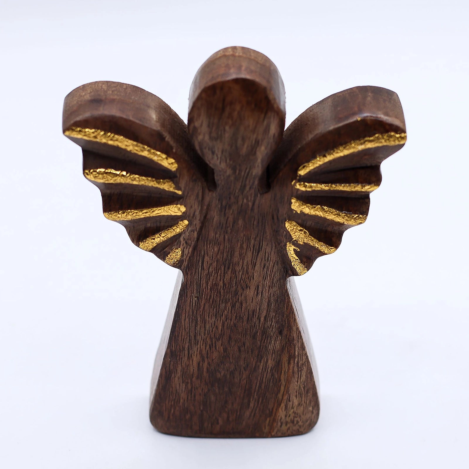 Small Mango Wood Angel - Gold Decor