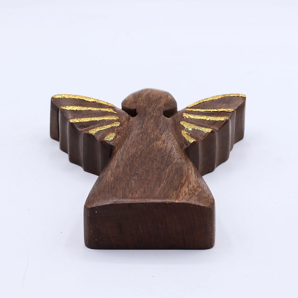 Large Mango Wood Angel - Gold Decor