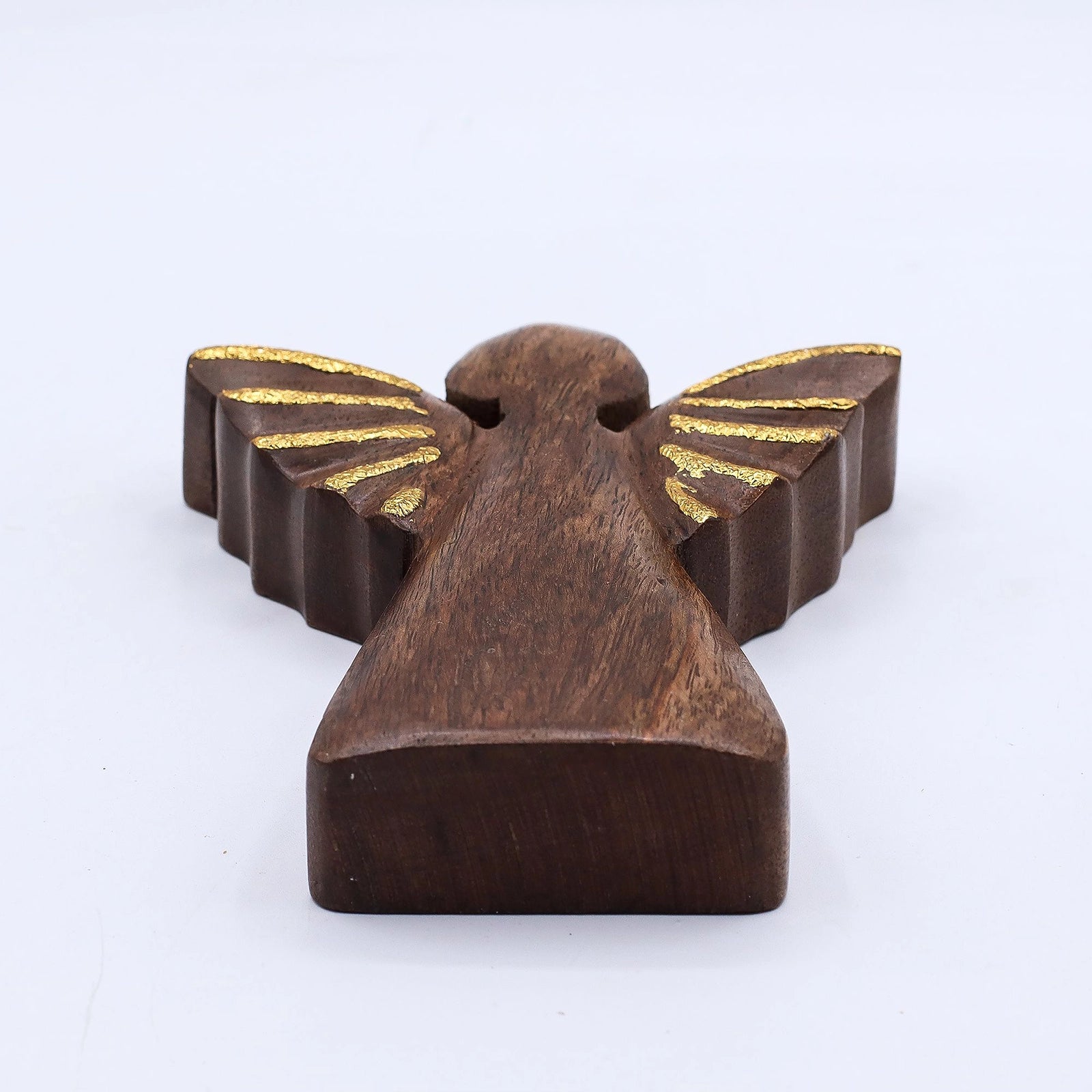 Large Mango Wood Angel - Gold Decor