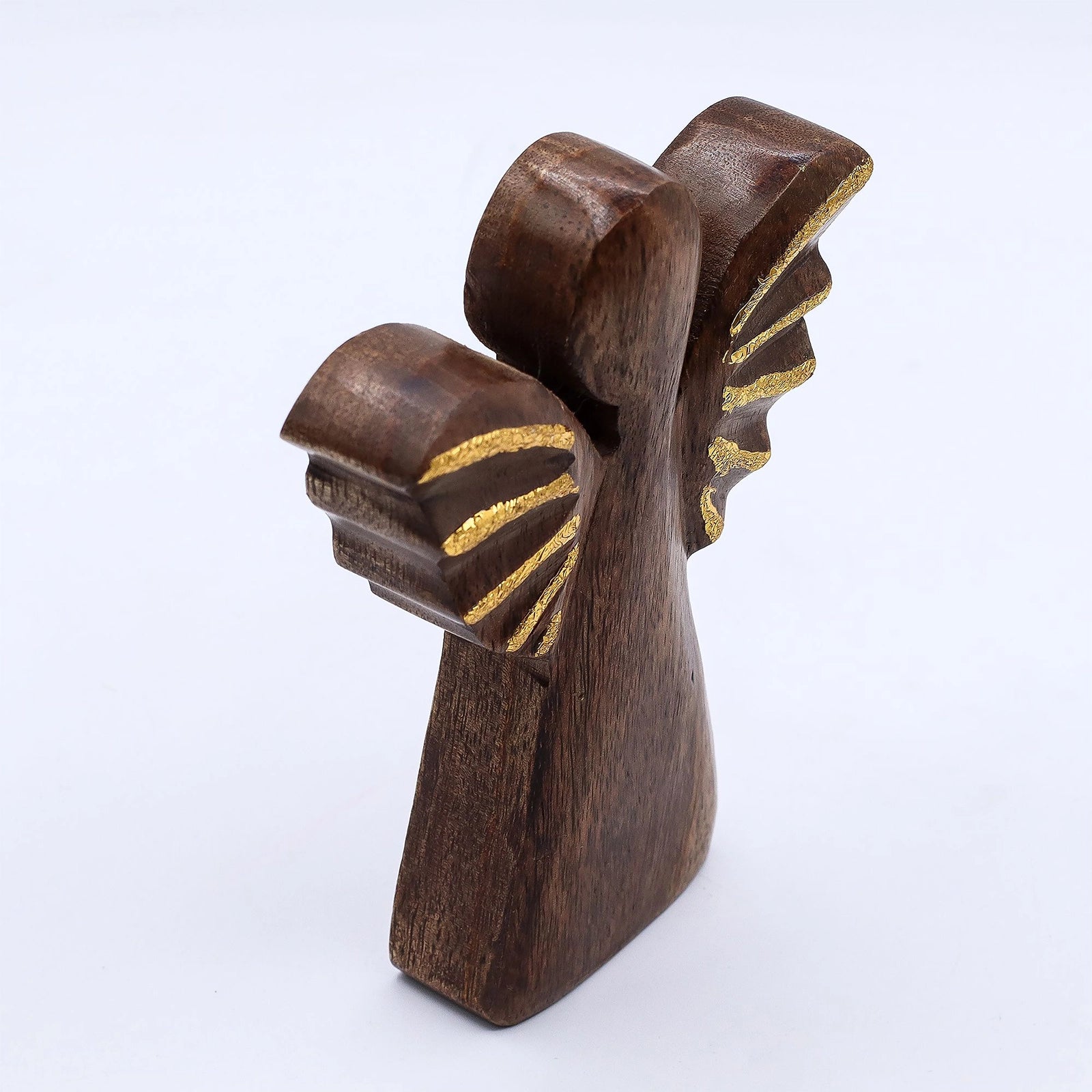 Small Mango Wood Angel - Gold Decor