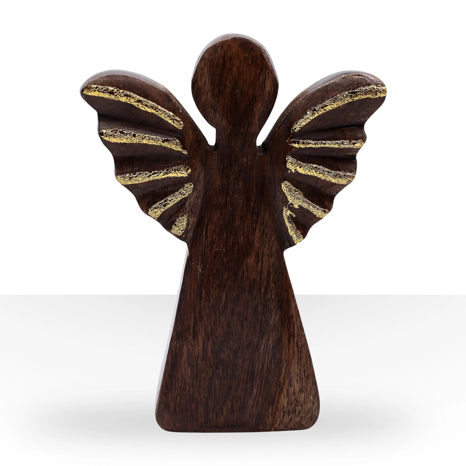 Small Mango Wood Angel - Gold Decor