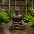 Medium Outdoor Garden Buddha Statue Classic Pose - Antique Gold - 50cm