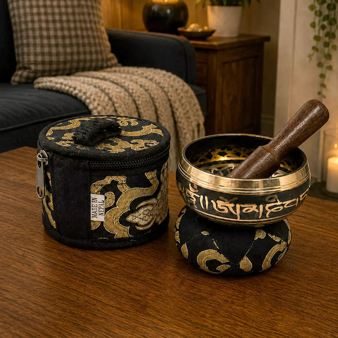 Mini Singing Bowl Gift Set - Black