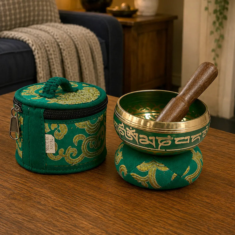 Mini Singing Bowl Gift Set - Green
