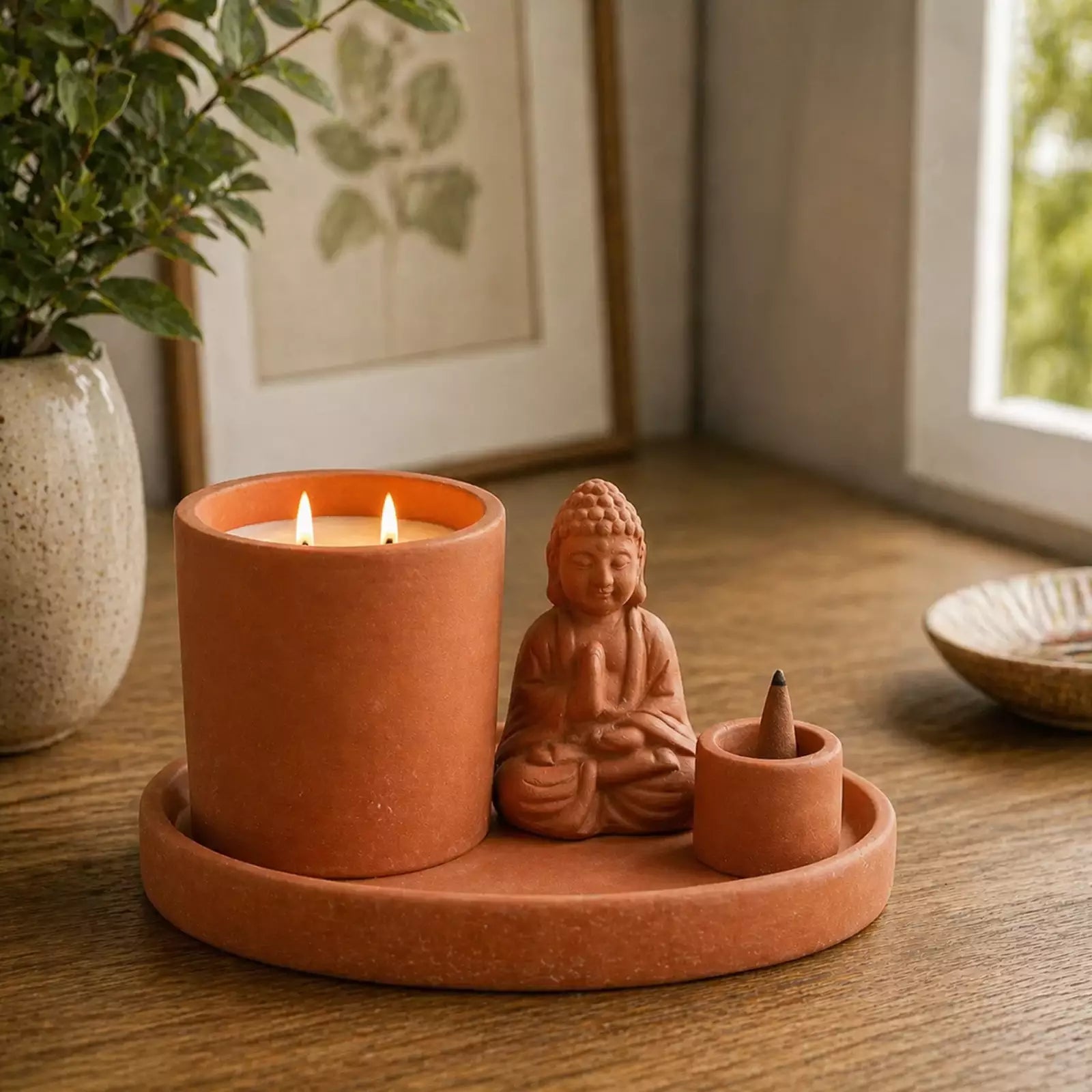 Multi Purpose Buddha Incense Burner & Holder Plate