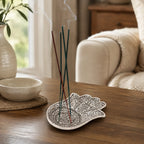 Polished Aluminium Hamsa Incense Holder - Large