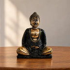 Resin Black & Gold Buddha Statue - Medium