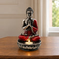 Resin Buddha Candle Holder - Red - Medium