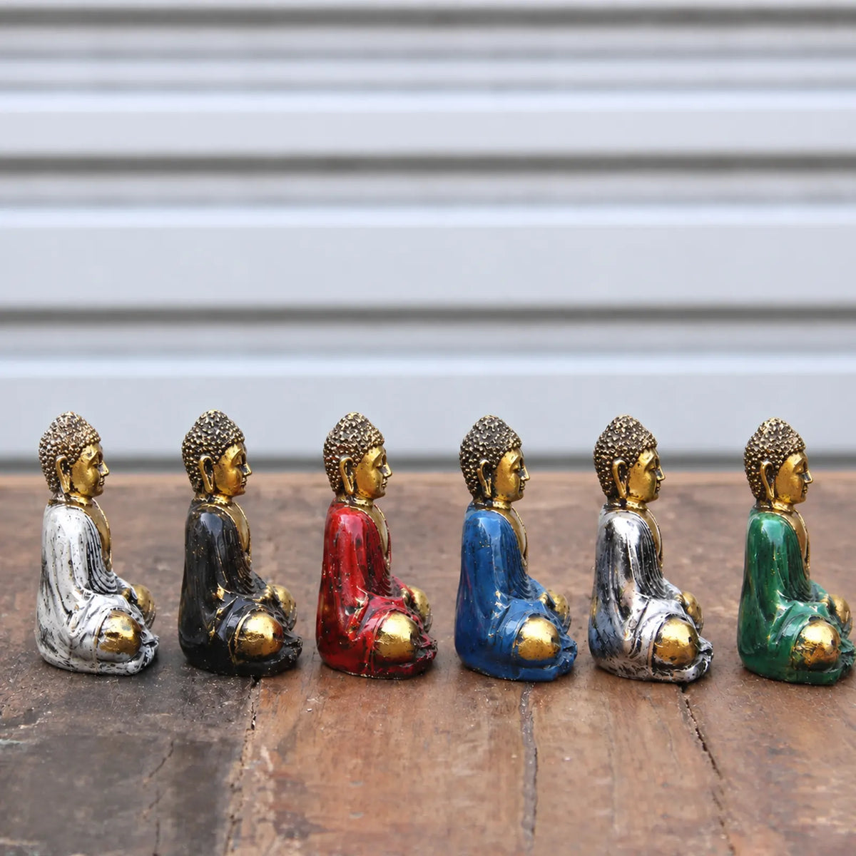 Resin Gold Mini Buddha Statue (Assorted Colours)