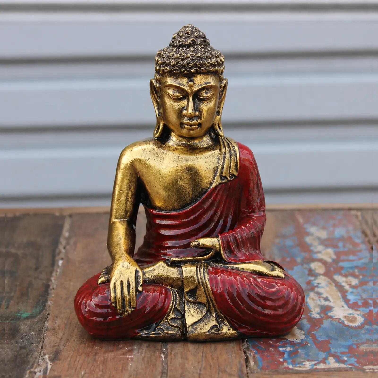 Resin Red & Gold Buddha Statue - Large