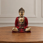 Resin Red & Gold Buddha Statue - Medium