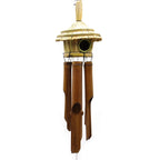 Large Round Seagrass Bird Box with Chimes 56x20cm