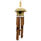 Large Round Seagrass Bird Box with Chimes 56x20cm
