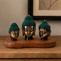 Set of 3 - Brass Buddha Heads Figures (asst sizes)