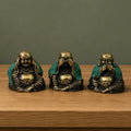 Set of 3 - See No Evil etc - Brass Buddha Figures