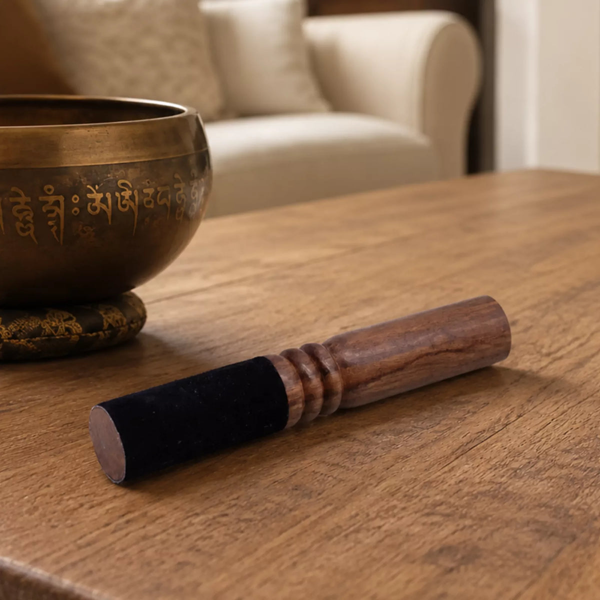Singing Bowl Wooden Striker - 18cm - Double Ring