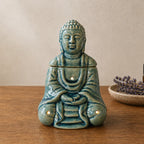 Sitting Buddha Oil Burner - Blue