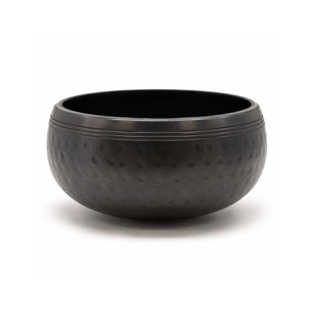 Small Black Beaten Tibetan Singing Bowl - 14cm