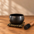 Medium Black Beaten Tibetan Singing Bowl - 15cm