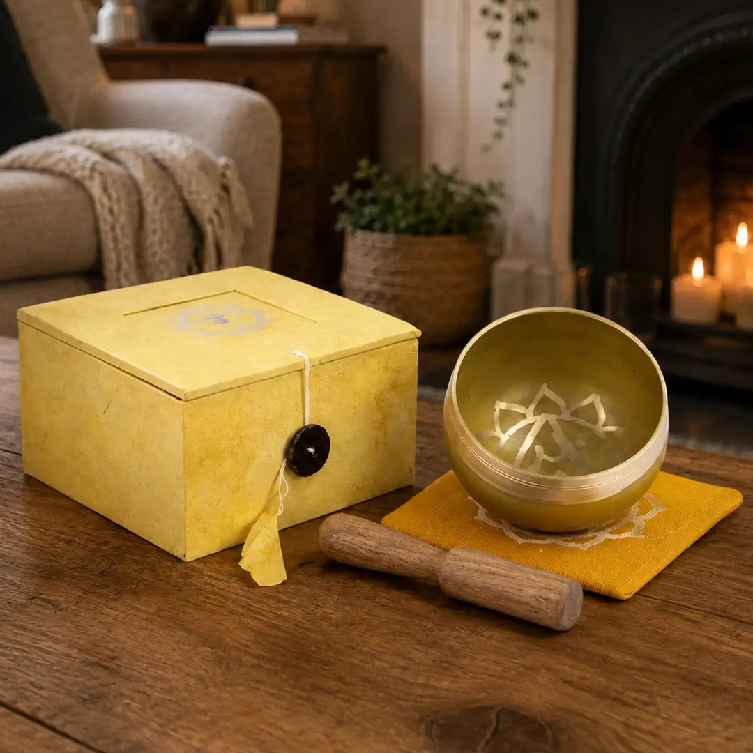 Solar Plexus Chakra Singing Bowl Gift Set