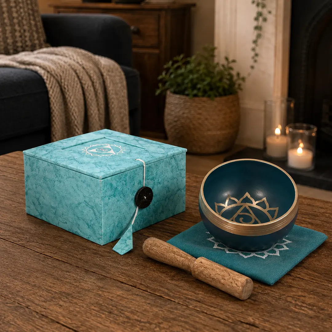 Throat Chakra Singing Bowl Gift Set