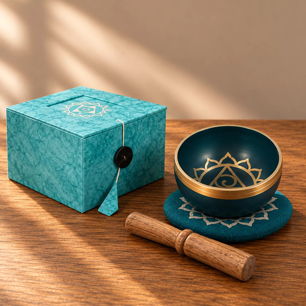 Throat Chakra Singing Bowl Gift Set